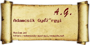 Adamcsik Györgyi névjegykártya