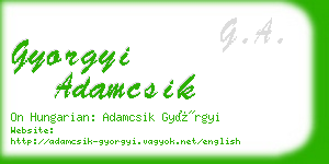 gyorgyi adamcsik business card